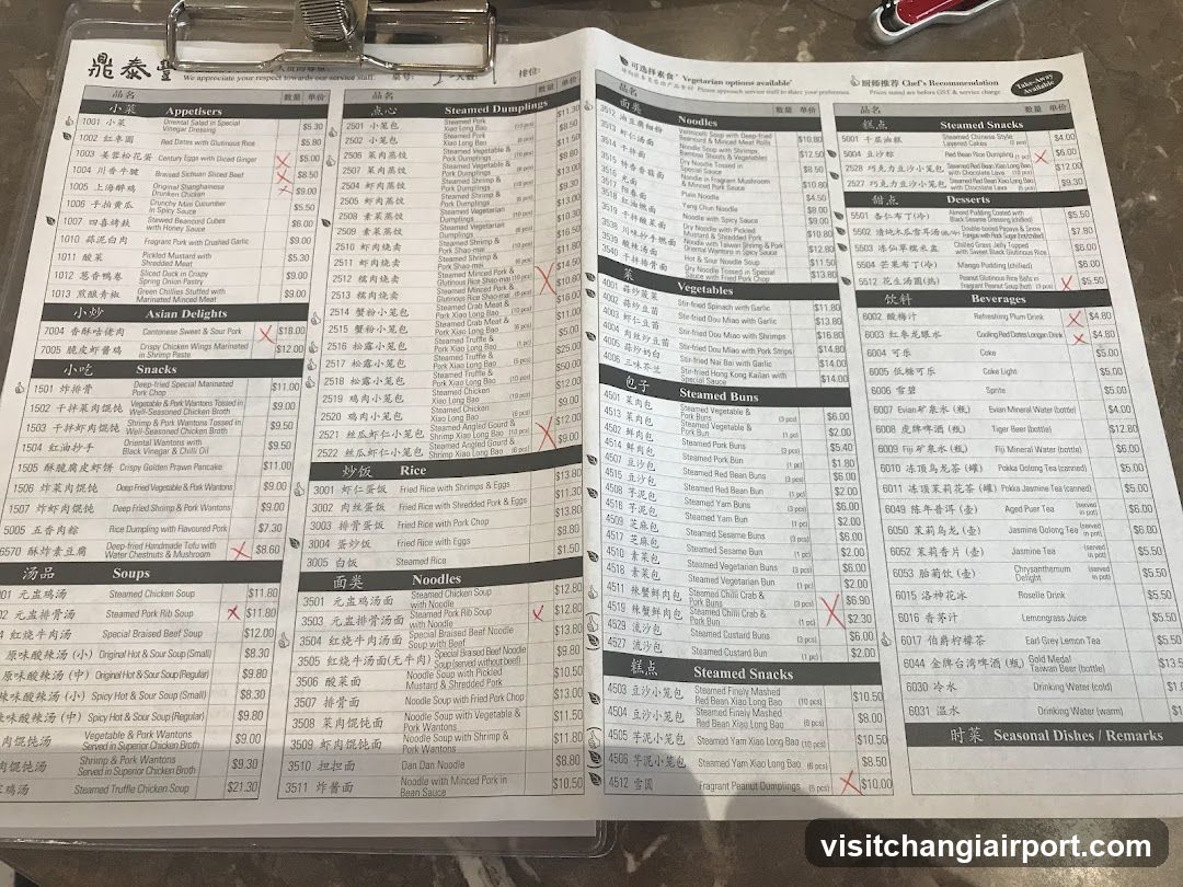 Dining Menu
