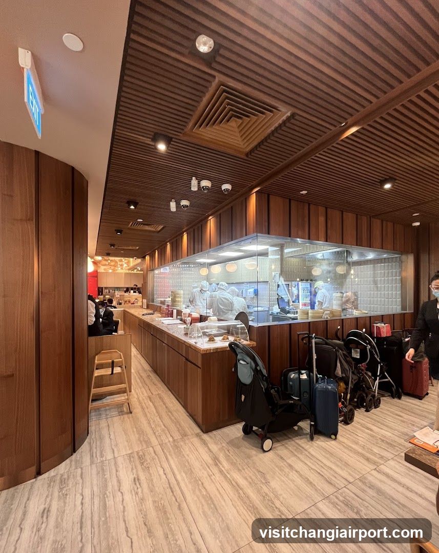 Restaurant Interior with Kitchen View