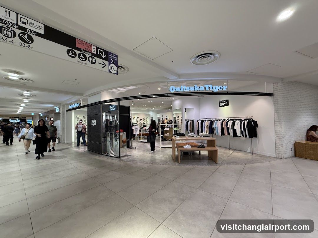 Shopping Mall Interior with Onisuka Tiger Storefront