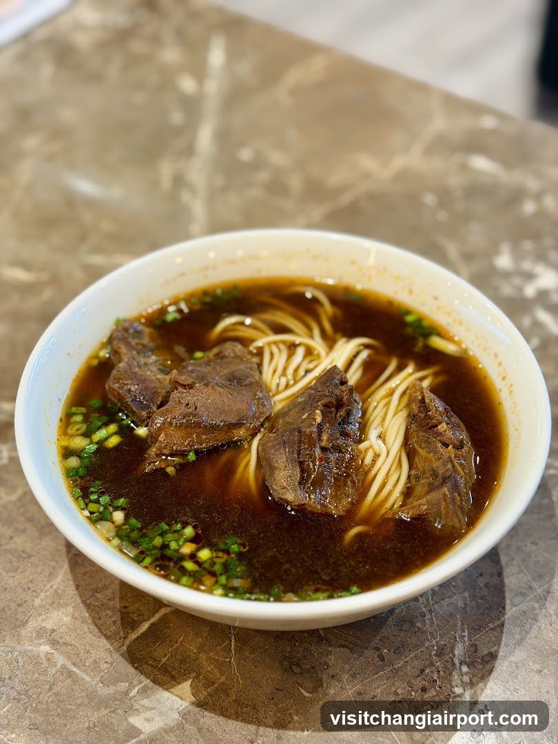 Bowl of Beef Noodles with Broth