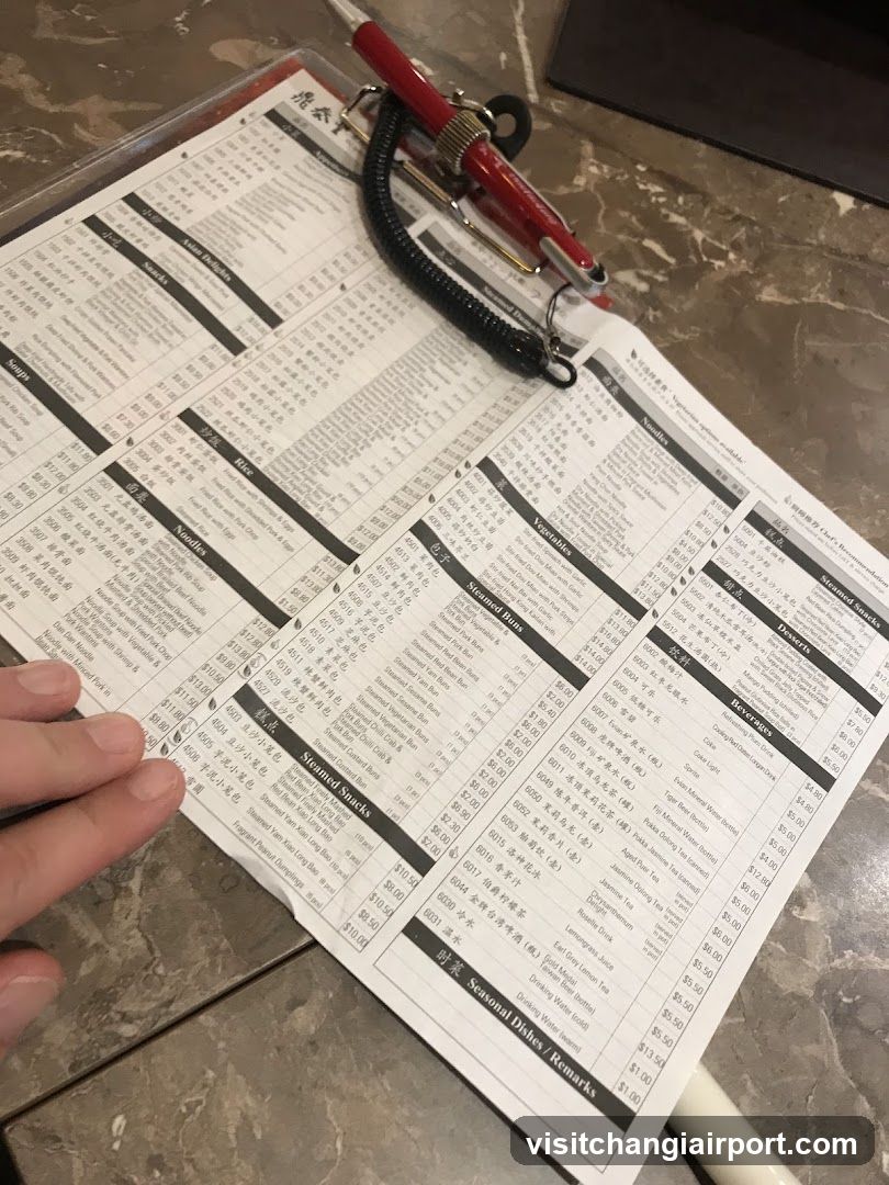 Sushi Menu with Pen Resting on It