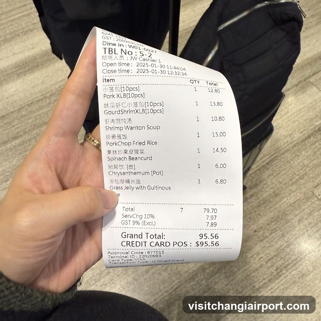 Receipt held in hand