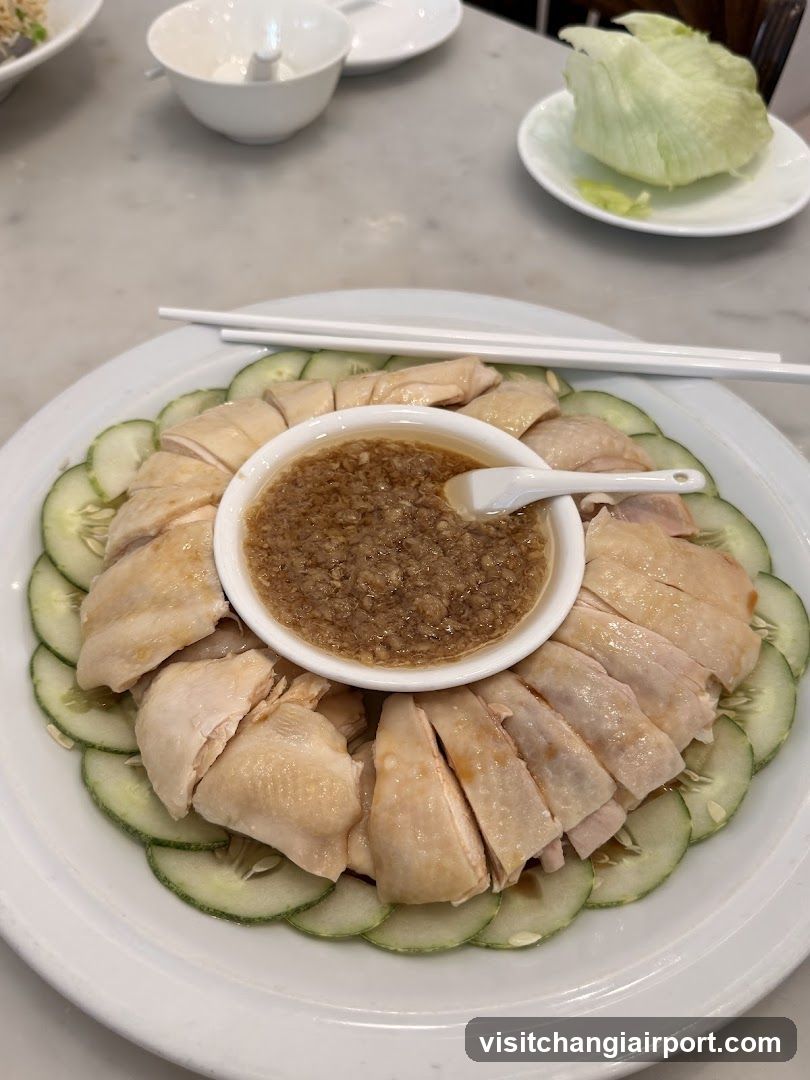 Hainan Chicken Rice with Cucumber and Sauce