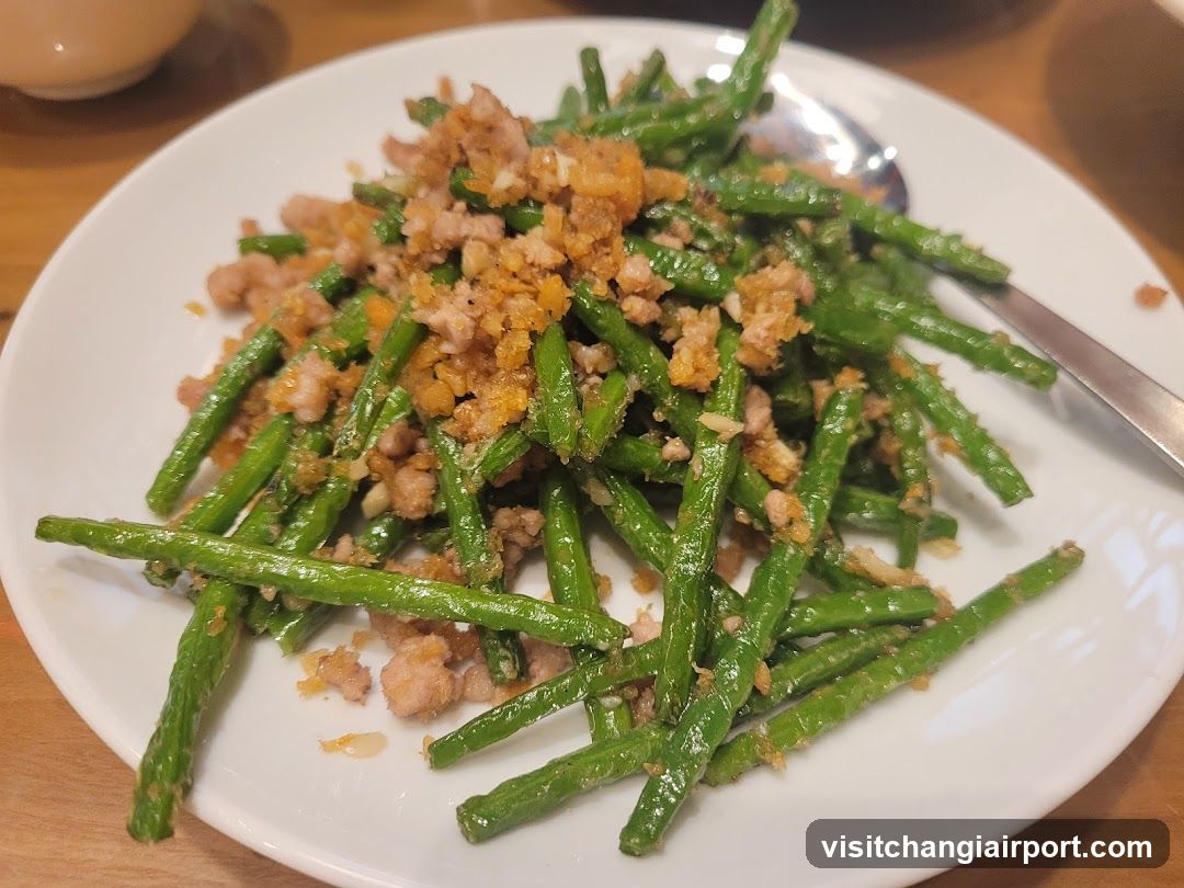 Stir-fried Green Beans with Minced Pork and Crispy Toppings