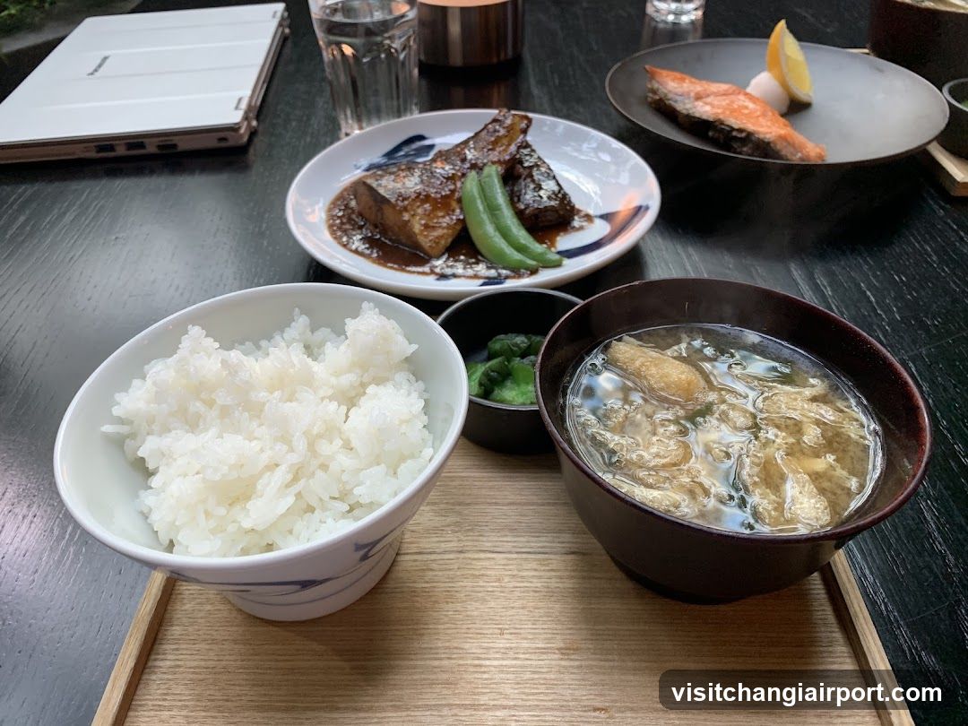 Japanese Meal on Wooden Tray