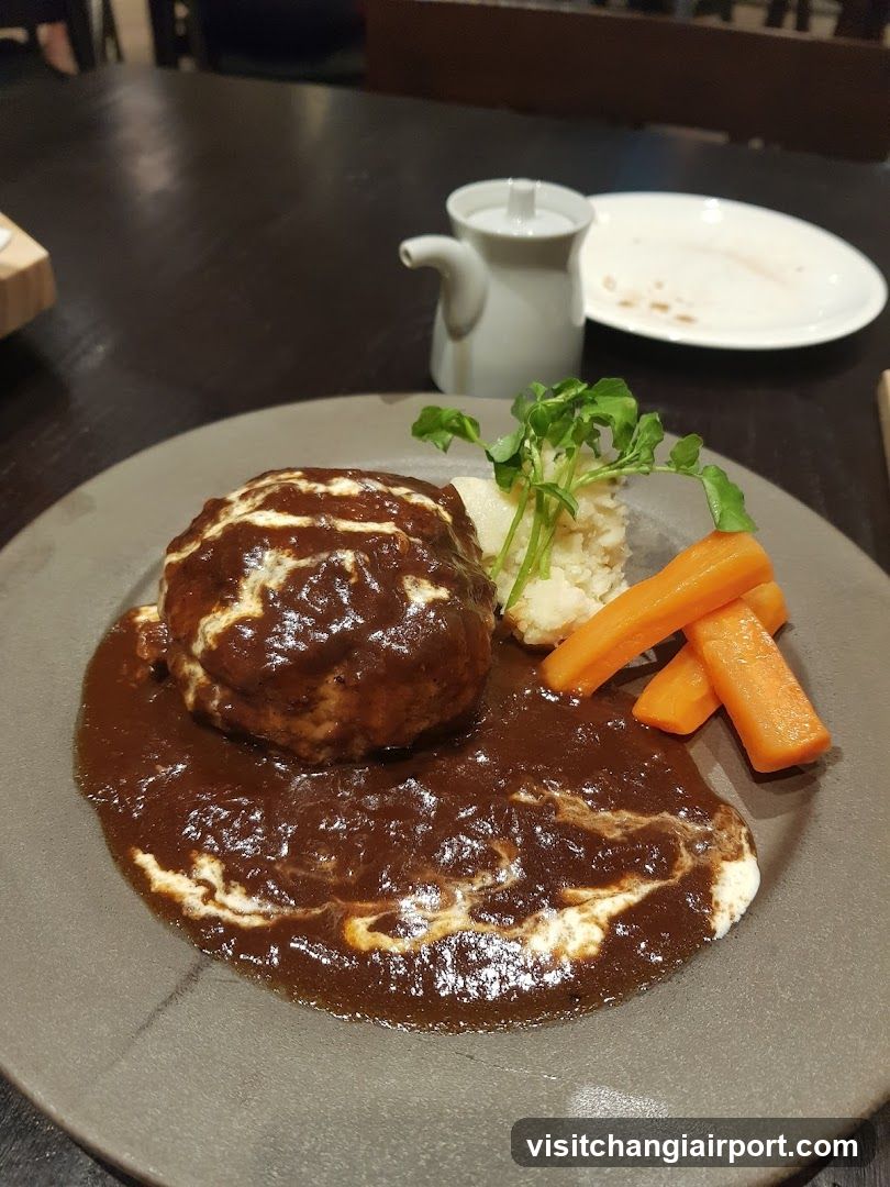 Serving of Meatloaf with Gravy and Carrots