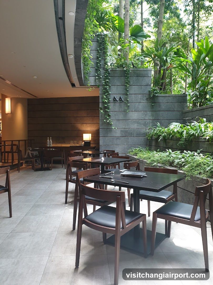 Restaurant Interior with Garden View