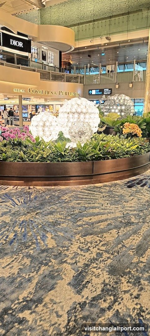 Airport Interior with Decorative Display