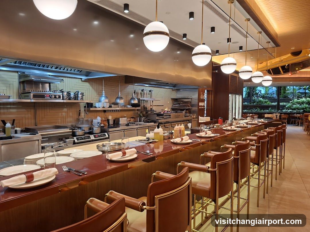 Restaurant Interior with Open Kitchen