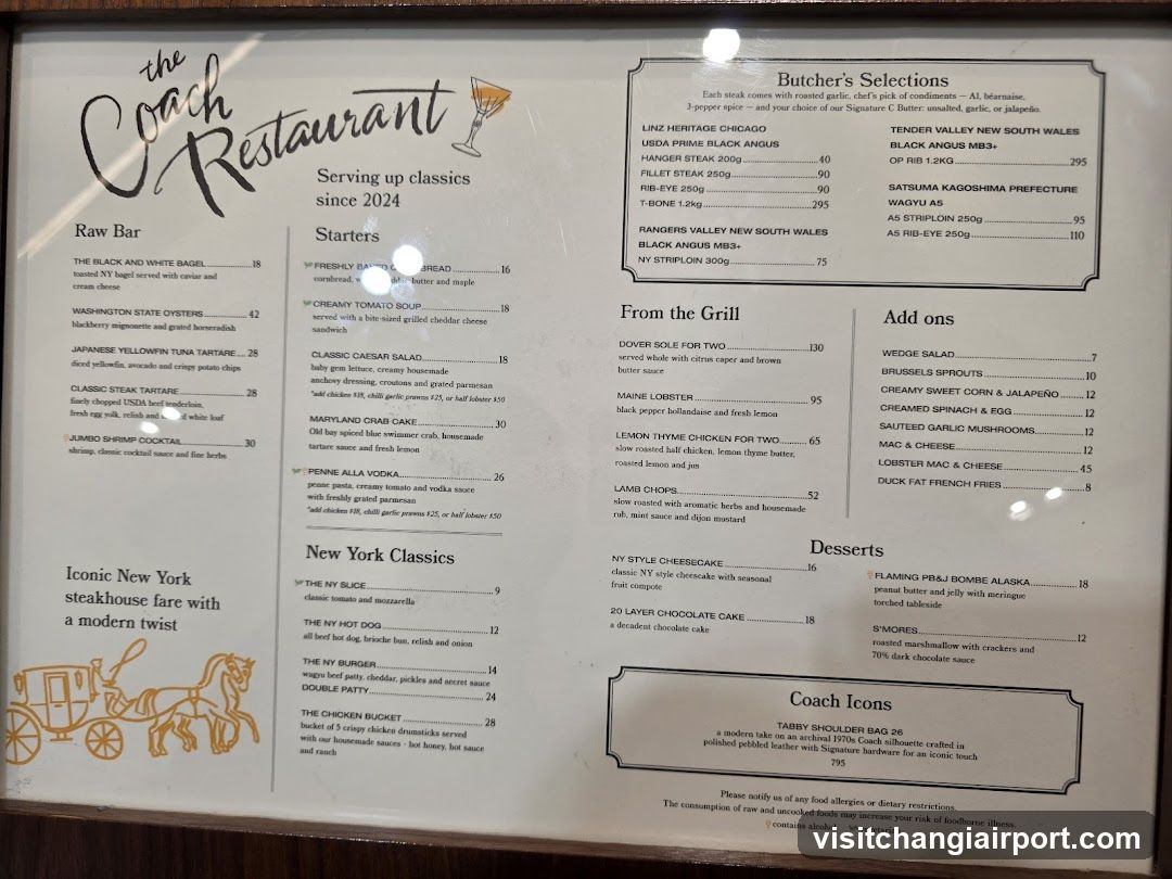 Coach Restaurant Menu