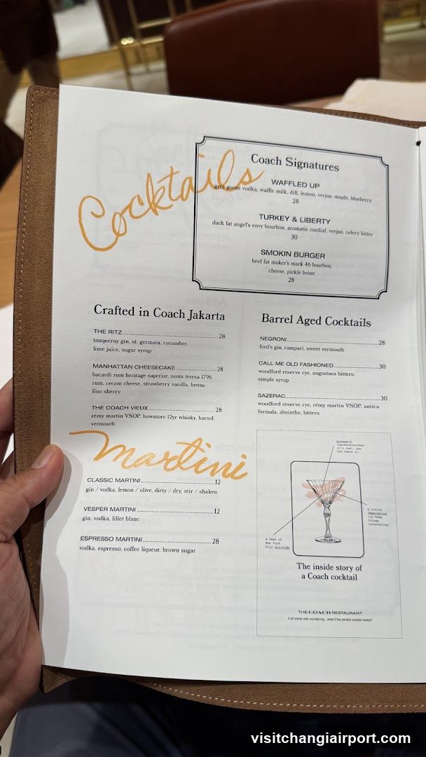 Coach Cocktails Menu