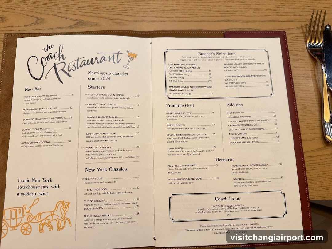 The Coach Restaurant Menu