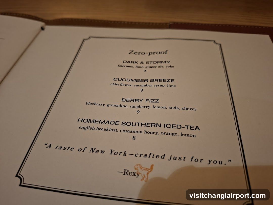Zero-proof Cocktails Menu
