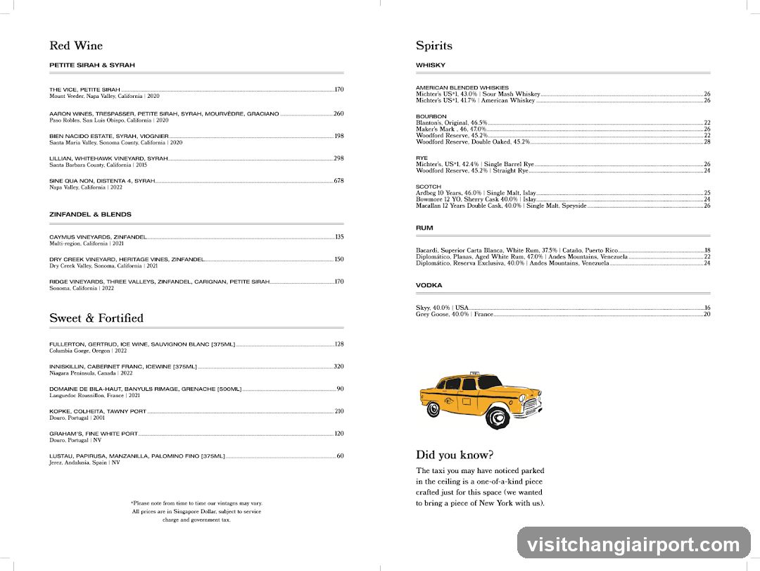 Wine List Menu