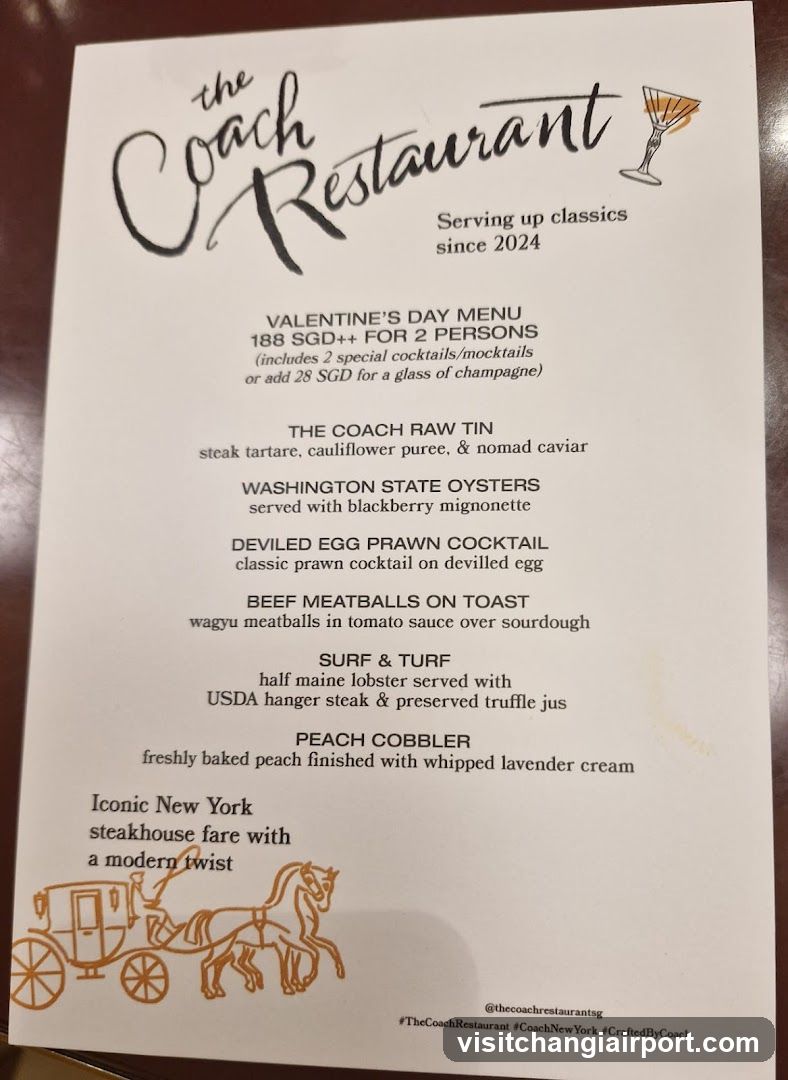 The Coach Restaurant Valentine's Day Menu