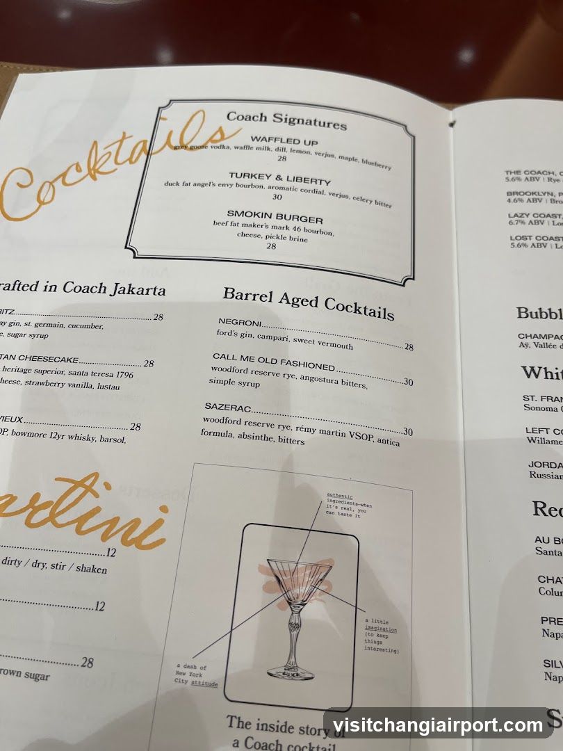 Coach Cocktails Menu