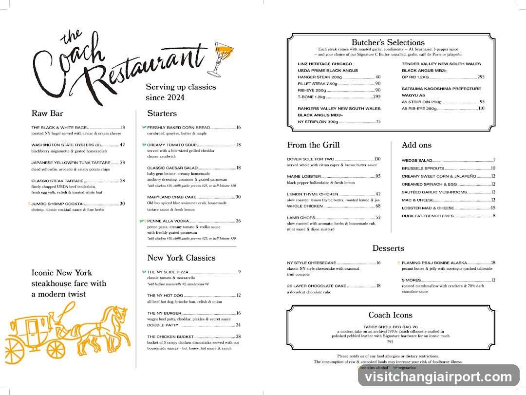 The Coach Restaurant Menu