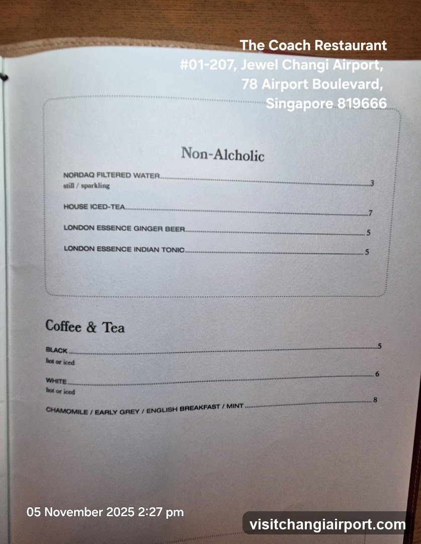 The Coach Restaurant Menu