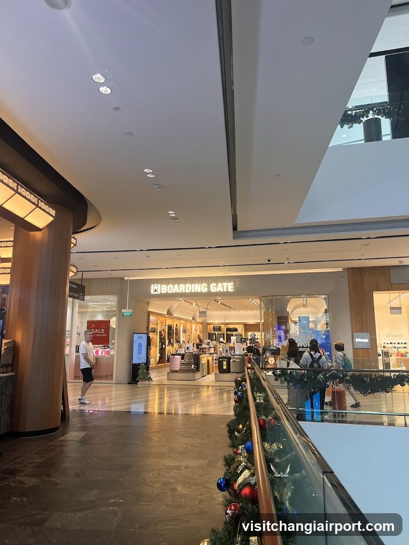 Shopping Mall Interior with Boarding Gate Store