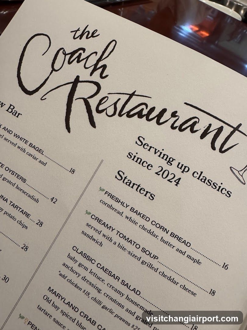 The Coach Restaurant Menu