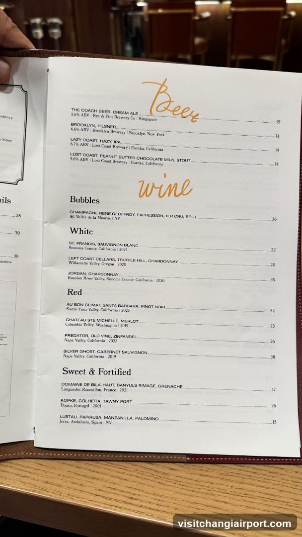 Beer & Wine Menu