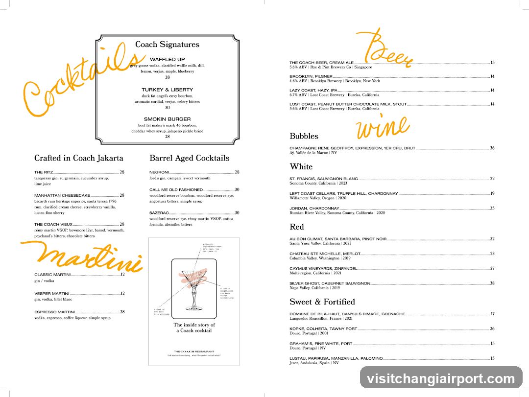 Coach Cocktails & Wine Menu