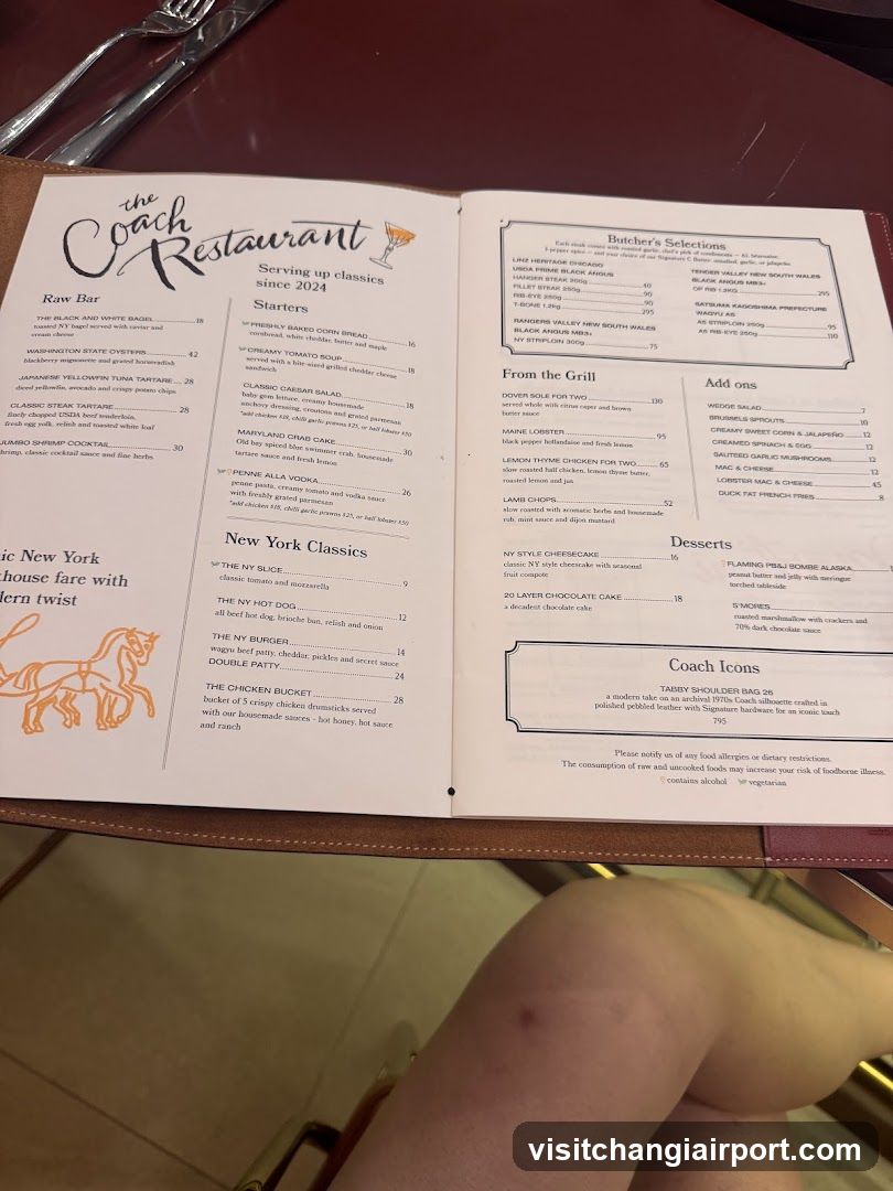 The Coach Restaurant Menu