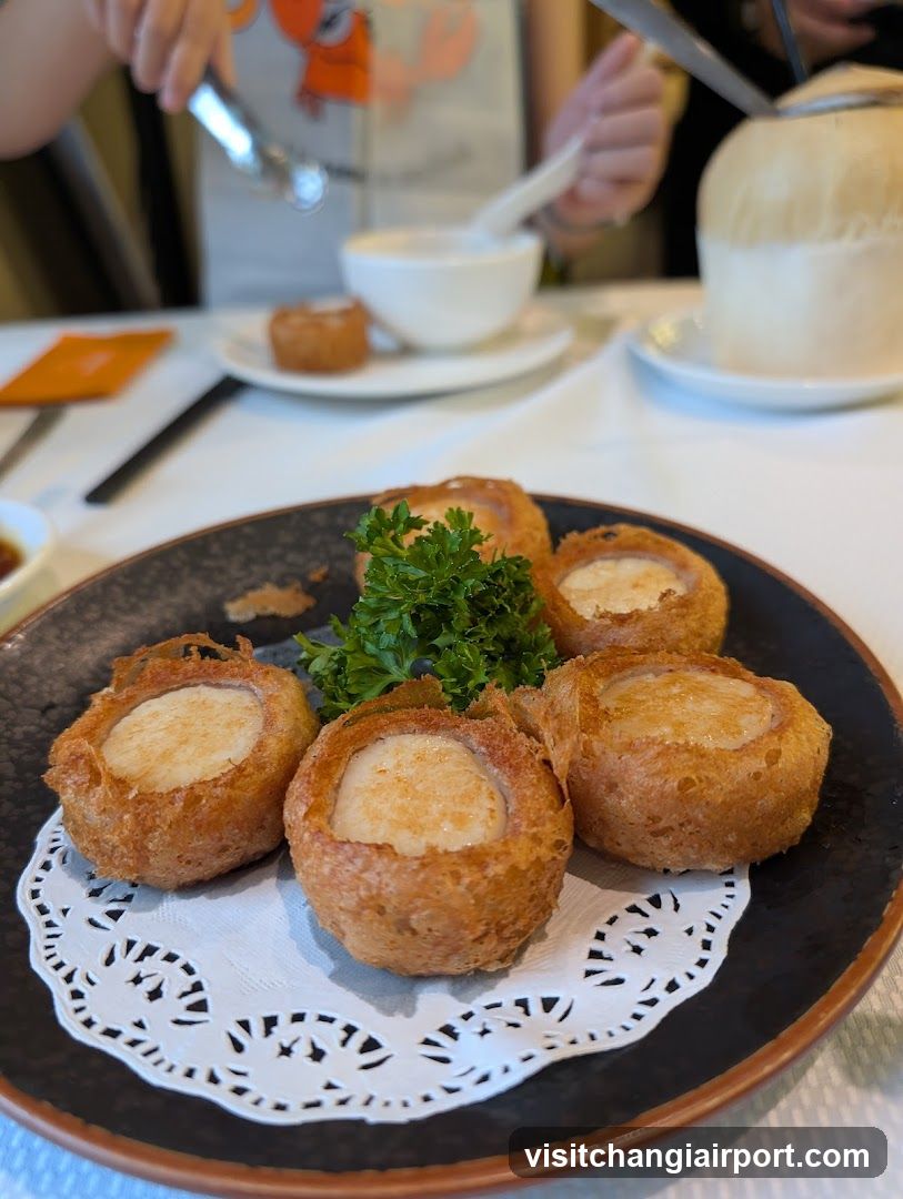 Fried Seafood Dumplings with Garnish