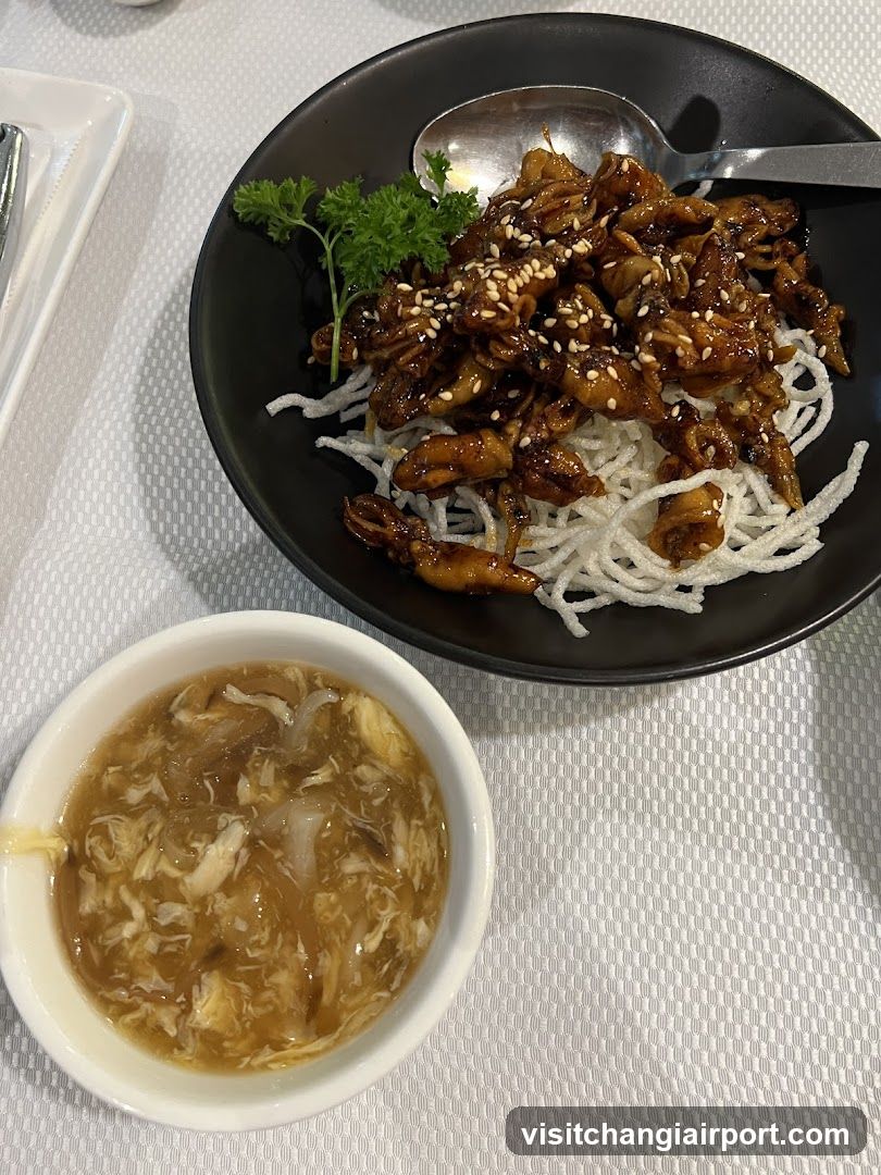 Sichuan-style Chicken with Vermicelli and Egg Drop Soup