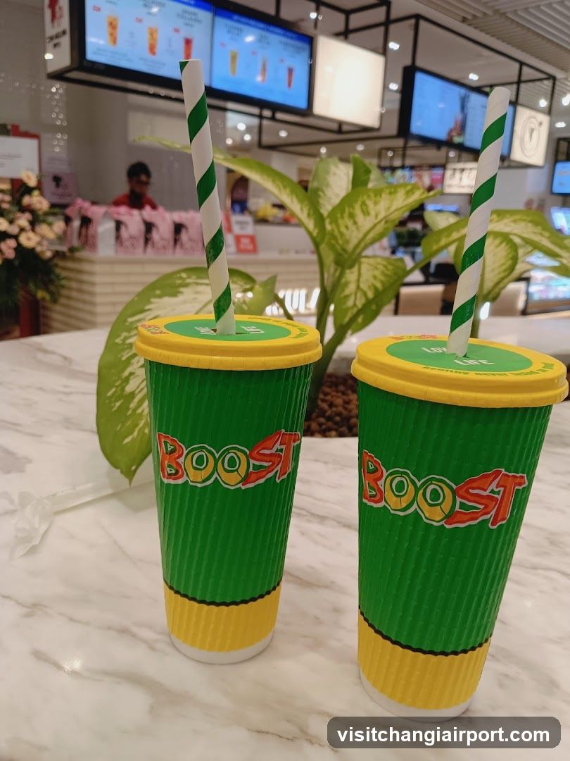 Boost Juice Cups on Table