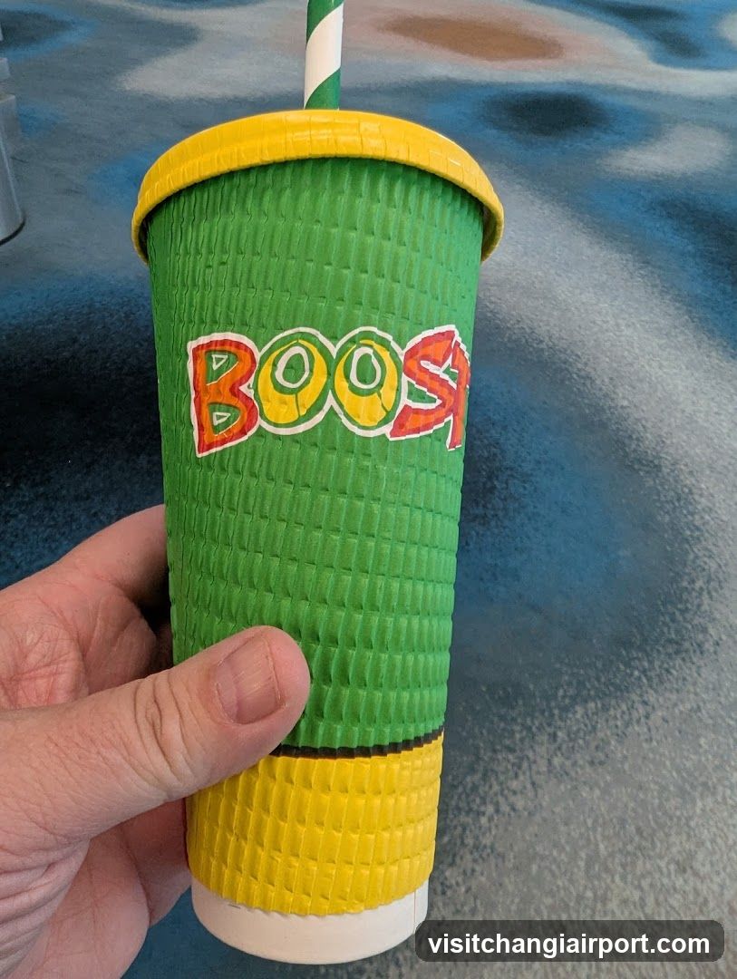 Green and Yellow Cup with 'BOOST' Logo