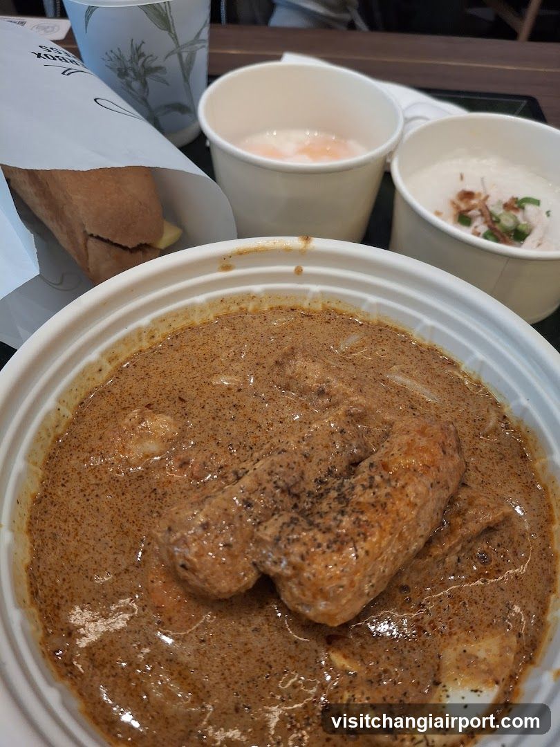Food Meal with Curry and Bread