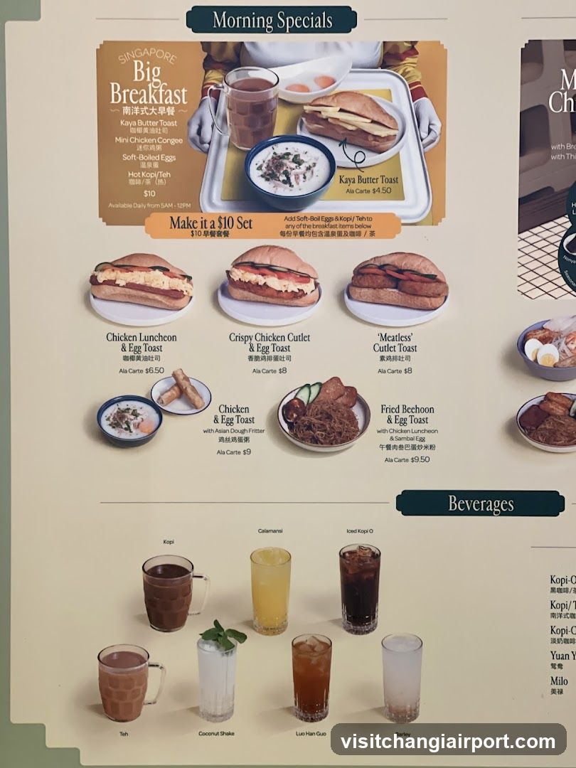Morning Specials & Beverages Menu