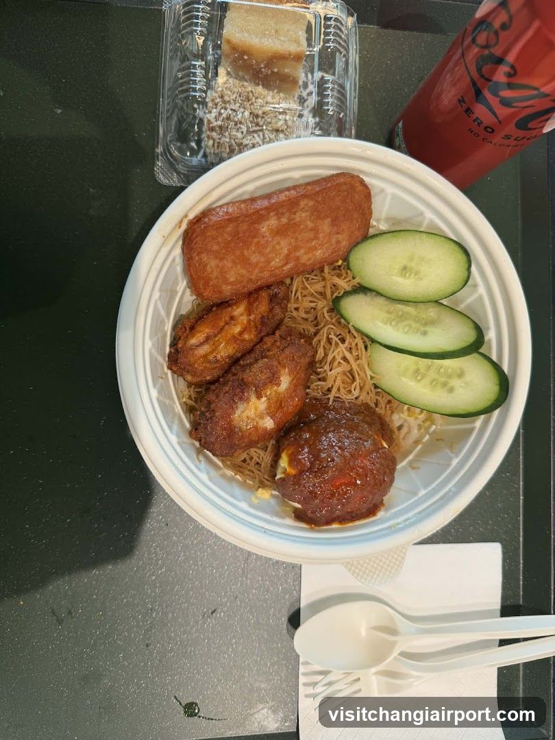 Noodle Bowl with Fried Chicken and Cucumber