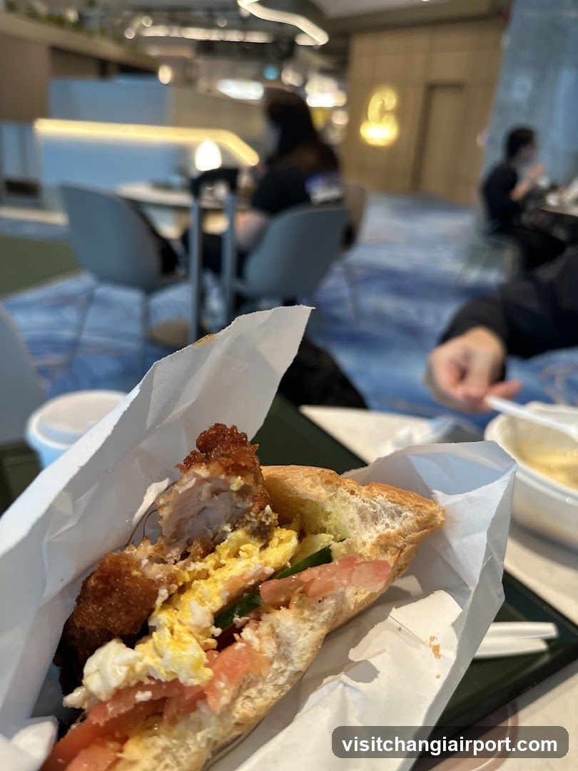 Breakfast Sandwich in Restaurant