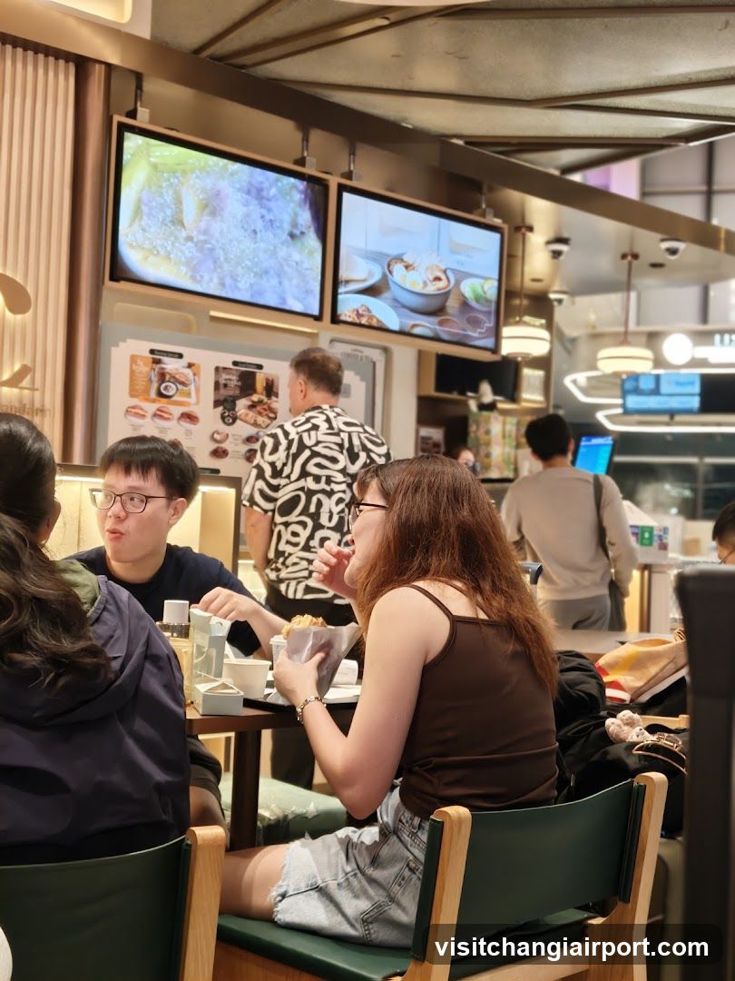 Diners at a casual restaurant