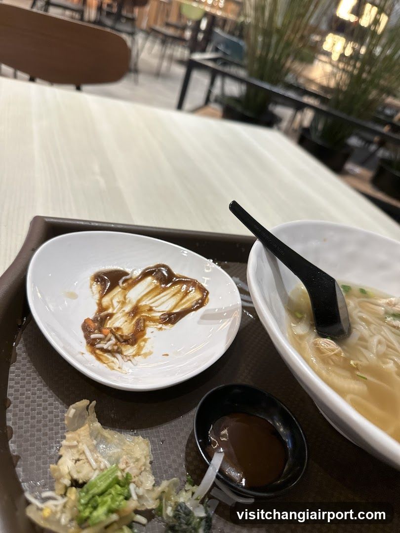 Food Tray with Noodle Bowl and Side Dish