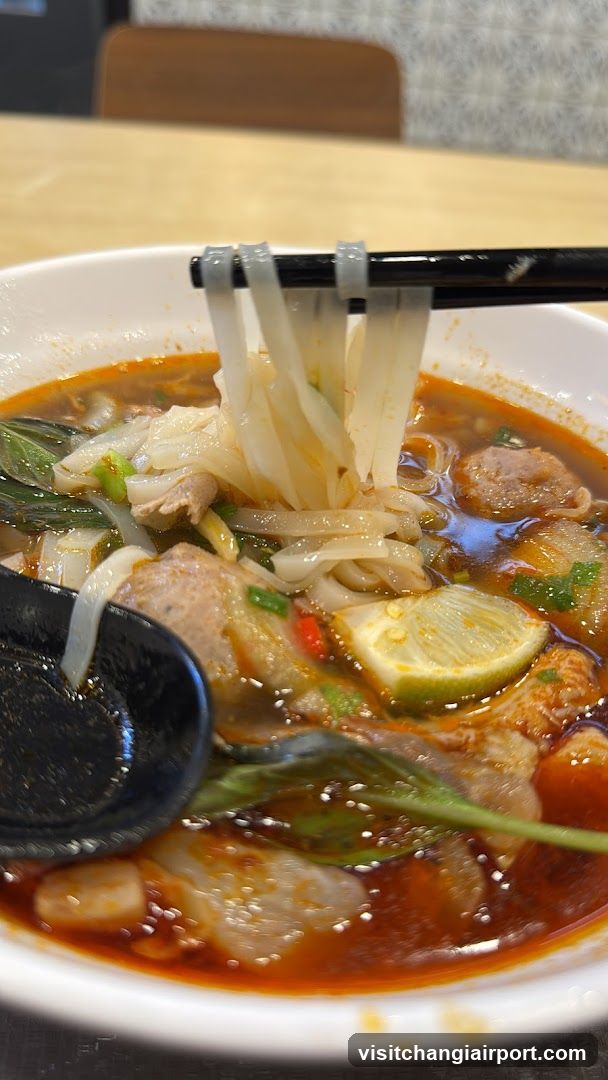Spicy Noodle Bowl with Chopsticks
