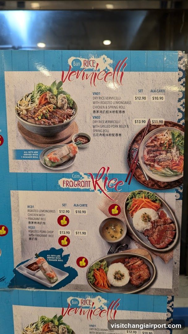 Bun Rice Vermicelli & Fragrant Rice Menu Board