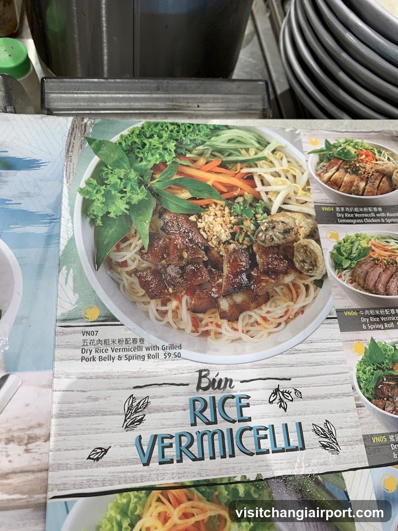 Bun Rice Vermicelli Menu Display