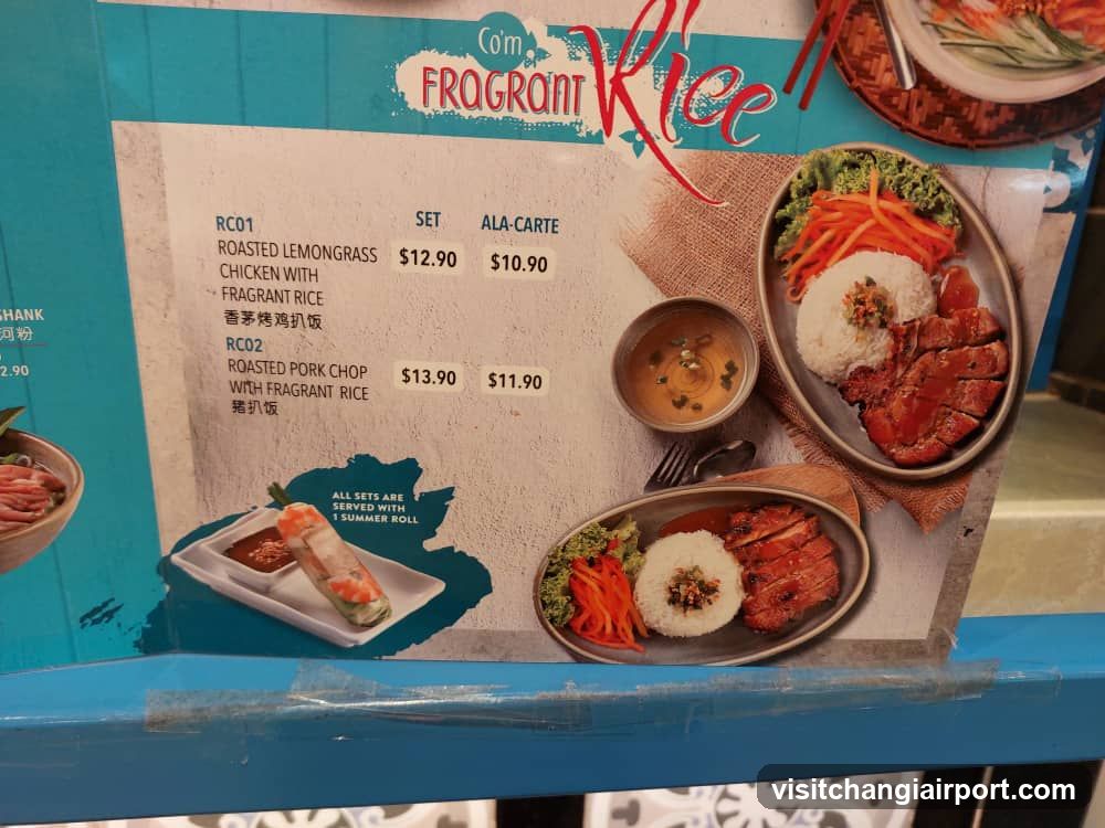 Com Fragrant Rice Menu Board