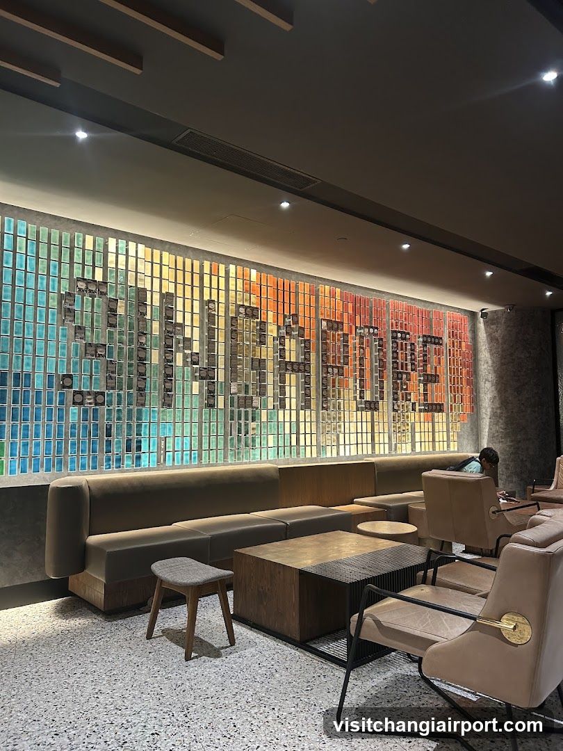 Modern Lounge Interior with Mosaic Wall Art
