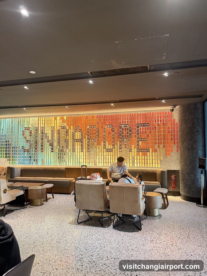 Lounge Interior with Colorful Wall Art