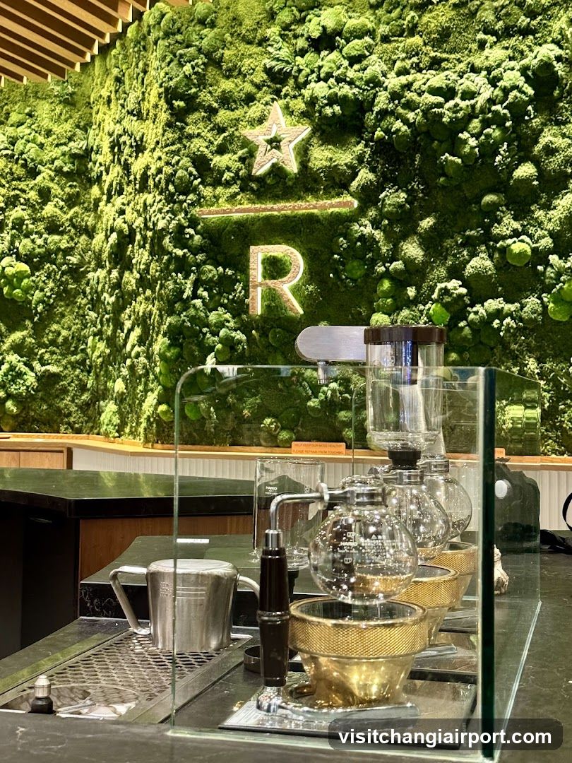 Coffee Bar Setup with Green Wall Background