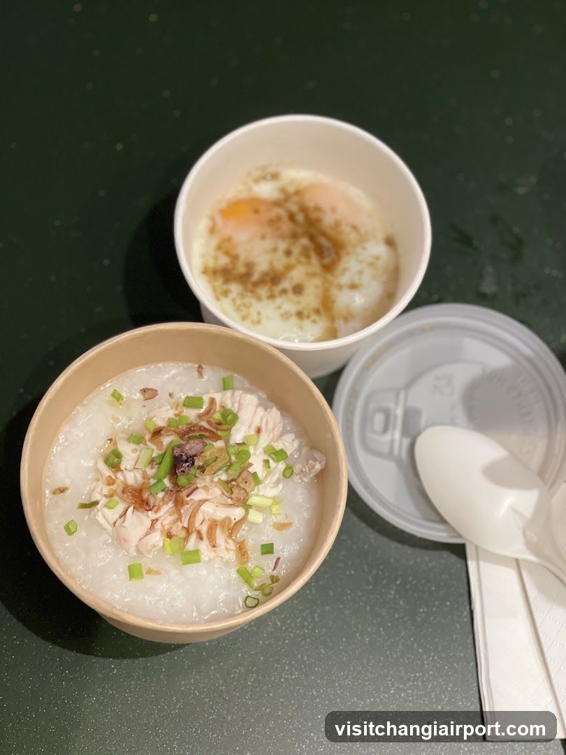 Congee and Fried Egg Meal