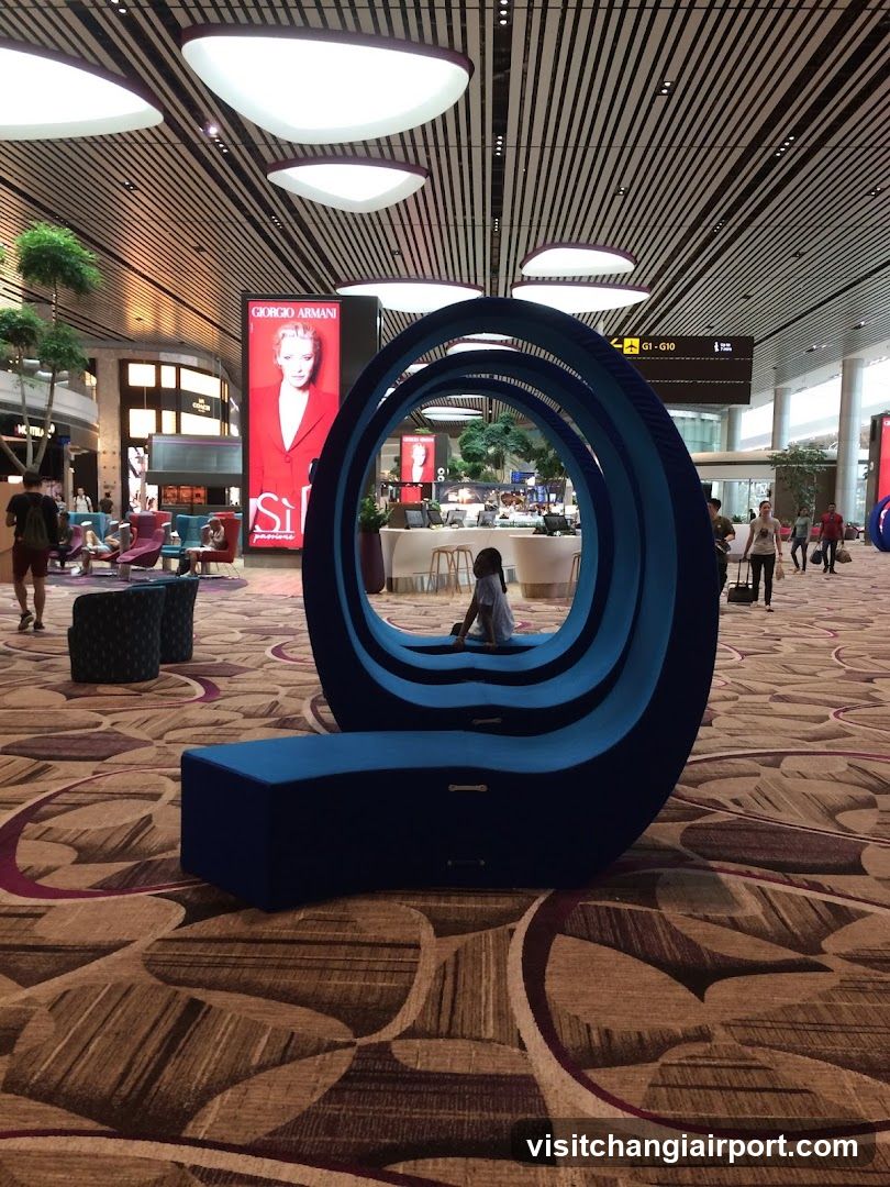 Airport Terminal Interior with Art Installation