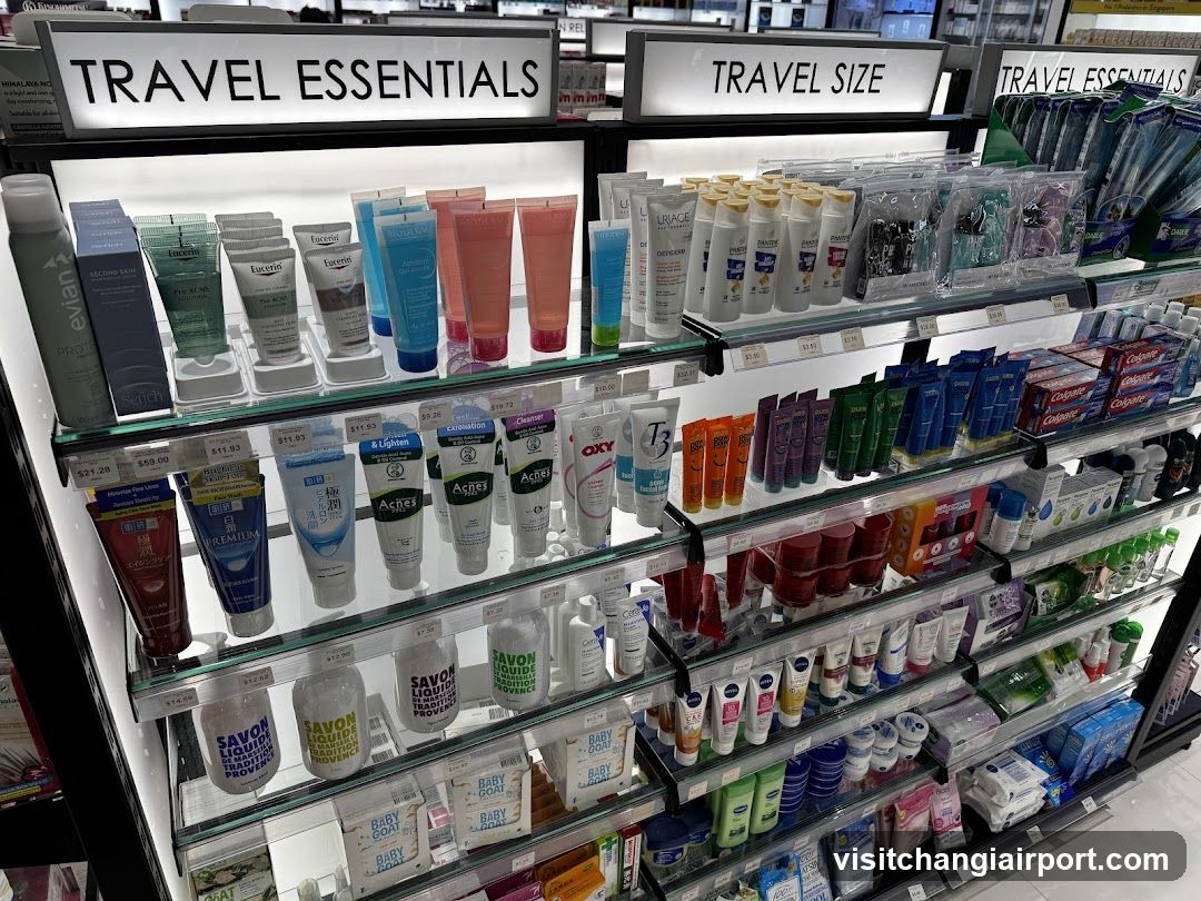 Travel Essentials Shelf Display