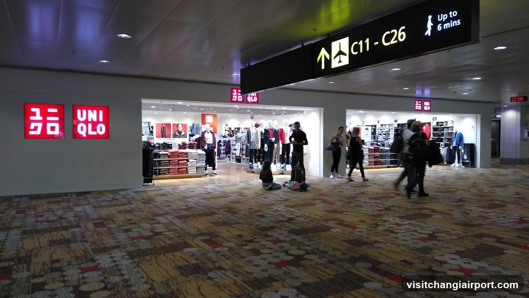 Airport Terminal Interior with Storefronts