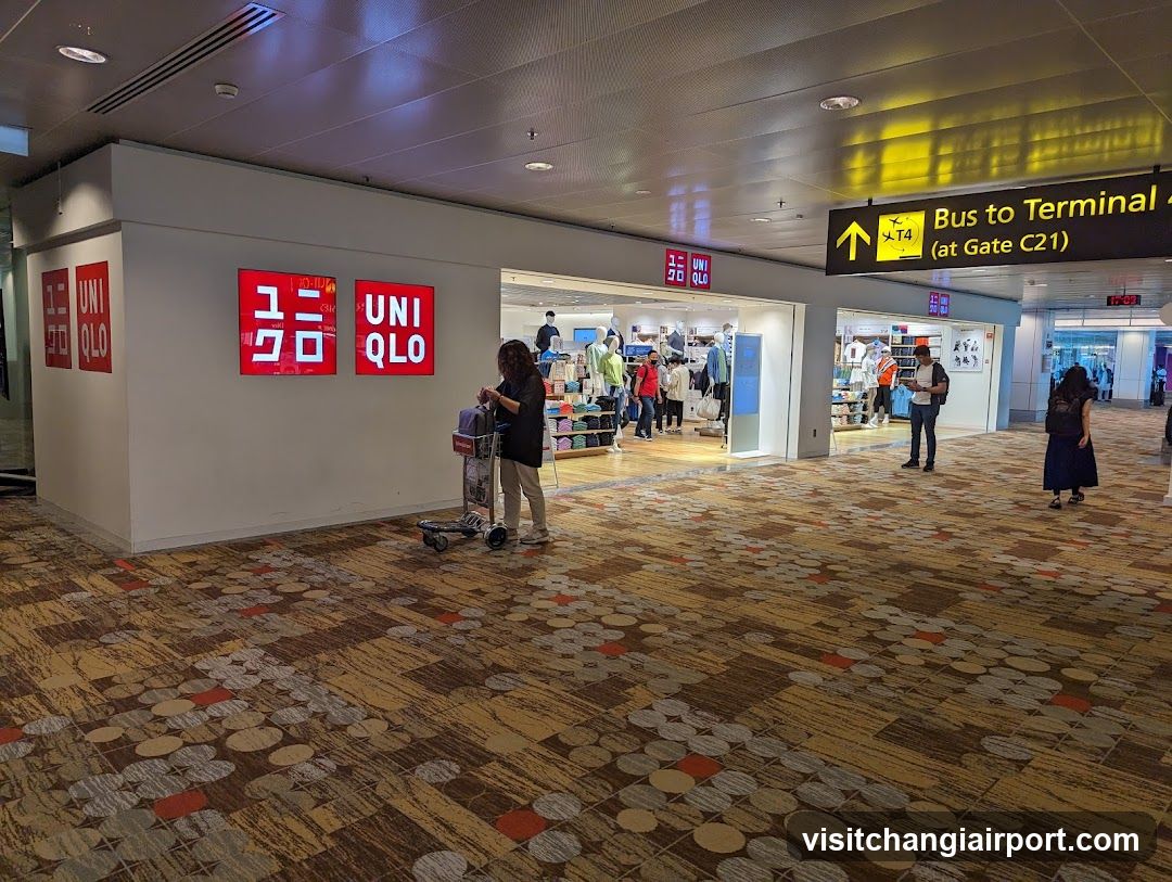 Airport Terminal Interior with Uniqlo Store