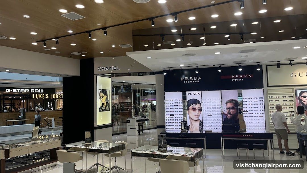 Shopping Mall Interior with Brand Displays